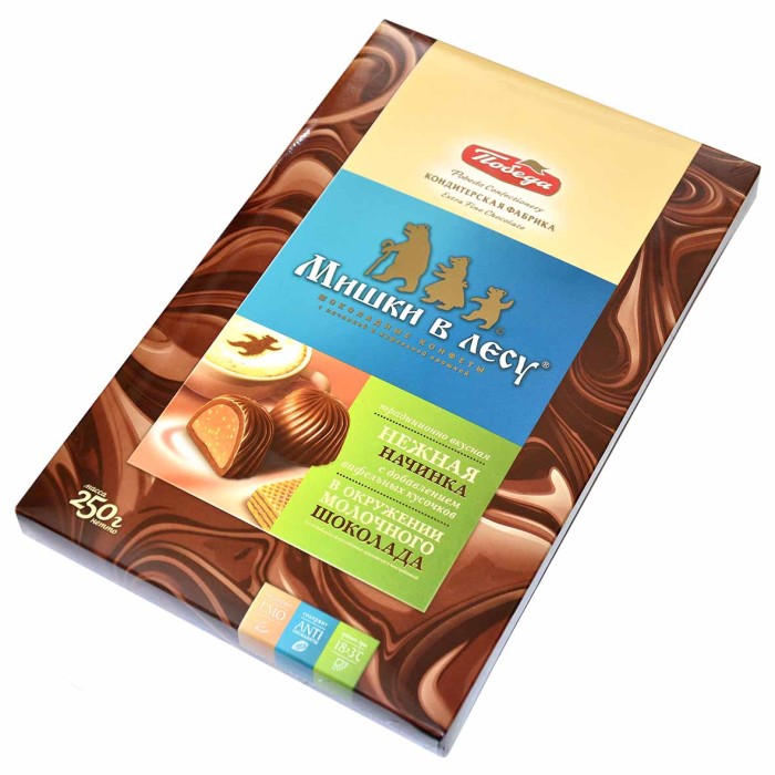 Конфеты Победа Мишки в лесу с вафельной крошкой 250гр к/у