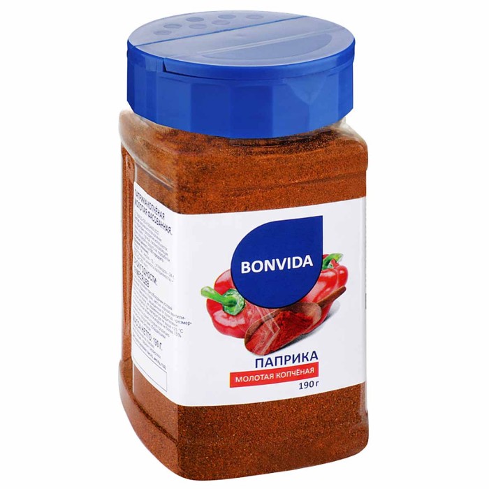 Приправа Bonvida паприка молотая копченая 190гр пэт