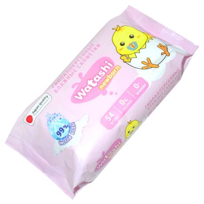 Салфетки влажные Watashi для детей 0+ 54шт м/у