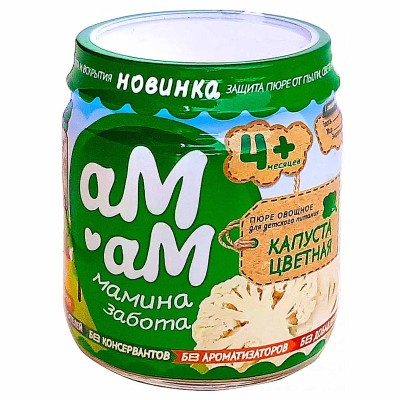 Пюре Ам-ам из цветной капусты с 4мес 90гр ст/б
