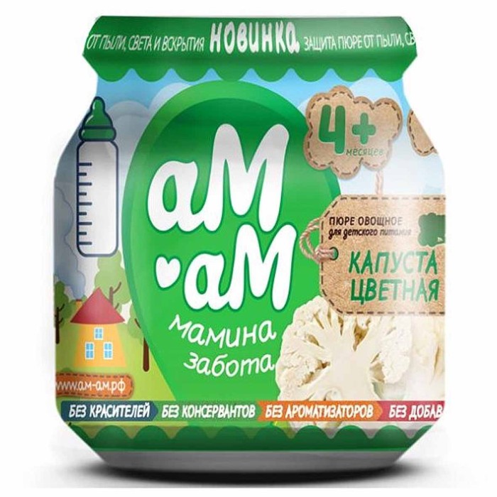 Пюре Ам-ам из цветной капусты с 4мес 90гр ст/б