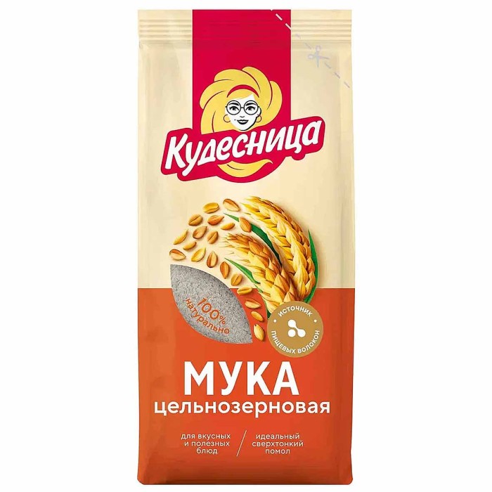 Мука Кудесница цельнозерновая 500гр м/у