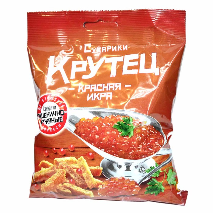 Сухари Крутец вкус красная икра 80гр м/у