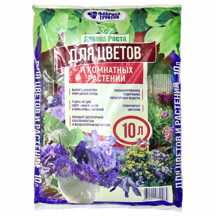 Почвогрунт Азбука роста для цветов 10л м/у