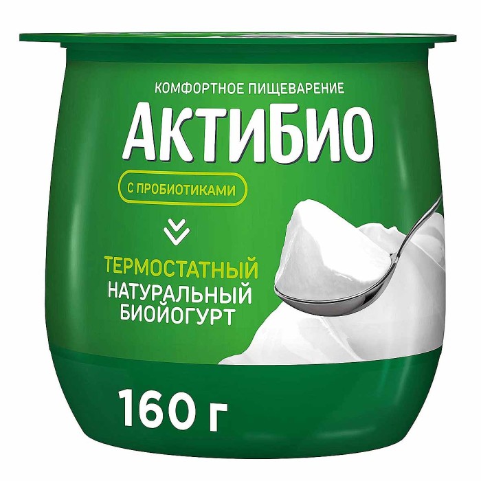 Биойогурт Актибио натуральный 3,5% 160гр пэт