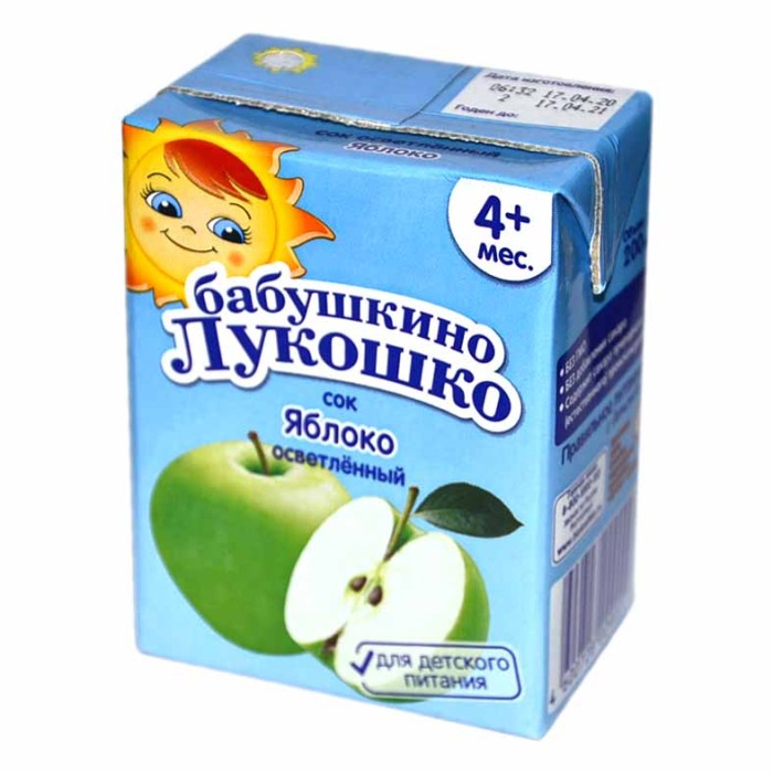 Сок Бабушкино Лукошко яблоко освет с 4мес 200мл т/п
