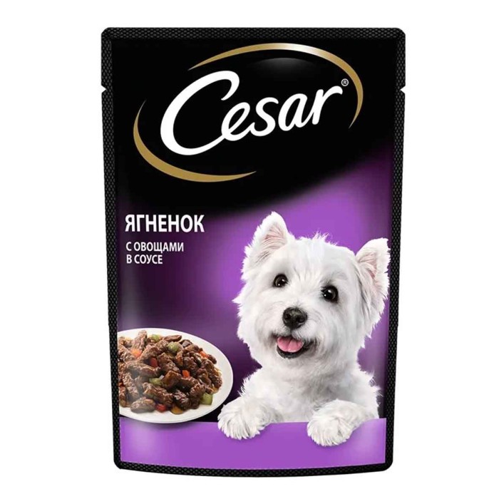 Корм для собак Cesar ягненок с овощами 85гр пауч