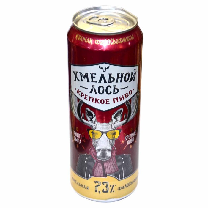 Пиво Хмельной лось крепкое 7,3% 0,45л ж/б