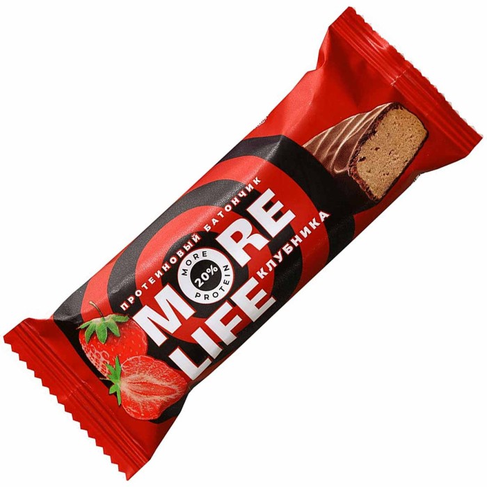 Батончик MoreLife клубника 40гр м/у