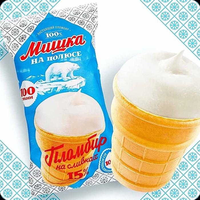Мороженое Мишка на полюсе Пломбир ванильный стакан 100гр м/у