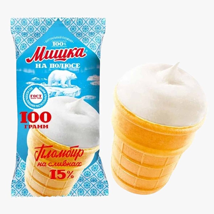 Мороженое Мишка на полюсе Пломбир ванильный стакан 100гр м/у
