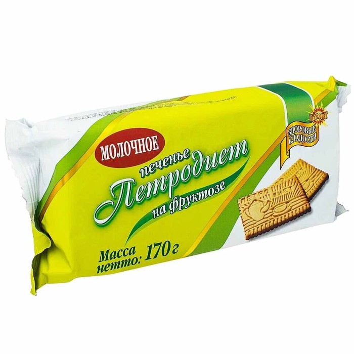 Печенье Петродиет молочное на фруктозе 170гр м/у