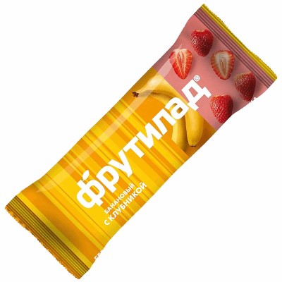 Батончик фруктовый Фрутилад банан-клубника 30гр м/у