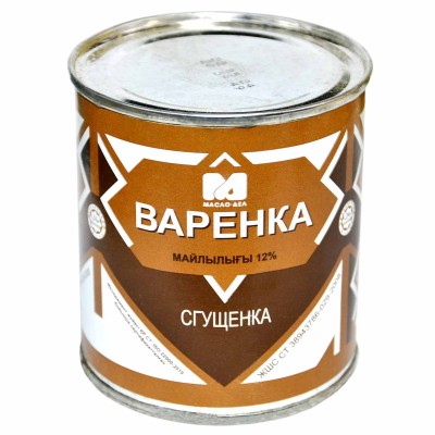 Молоко сгущенное Варенка с сахаром 12% 360гр ж/б
