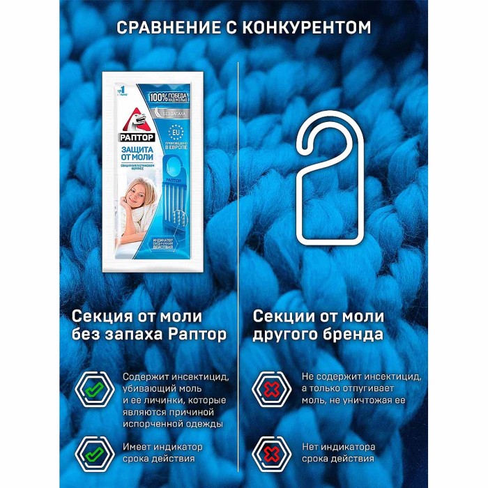 Секция Раптор от моли без запаха в мини-прилавке к/у