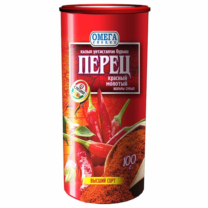 Перец красный Омега молотый 100гр туба