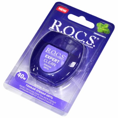 Нить зубная R.O.C.S. Expert Clean вощеная 40м