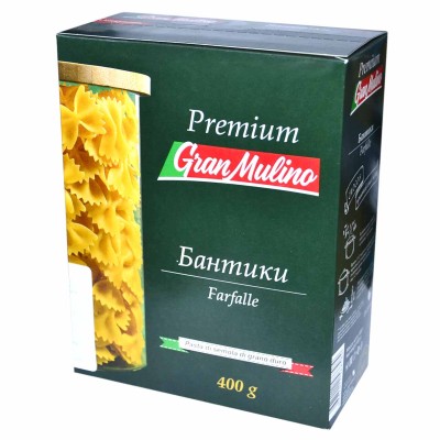 Макароны Granmulino Premium бантики 400гр к/у