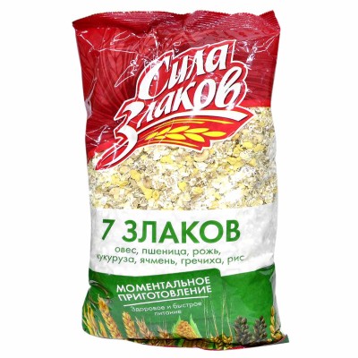 Хлопья Кунцево Сила Злаков 7 злаков не треб варки 400гр м/у