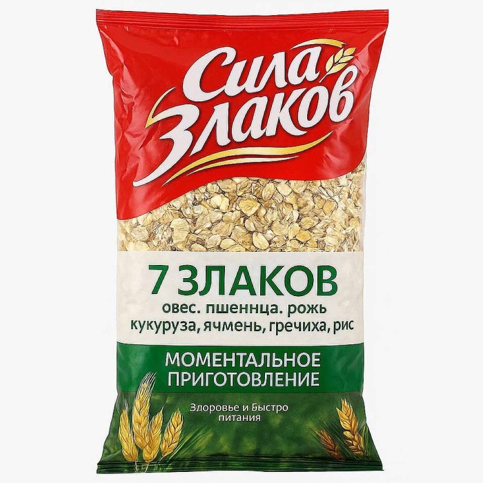 Хлопья Кунцево Сила Злаков 7 злаков не треб варки 400гр м/у