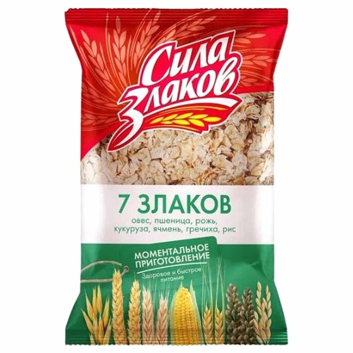 Хлопья Кунцево Сила Злаков 7 злаков не треб варки 400гр м/у