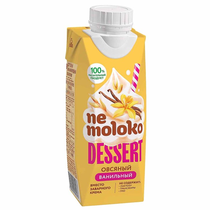Напиток овсяный Nemoloko ванильный,обогащенный витаминами и мин 0,25л т/п