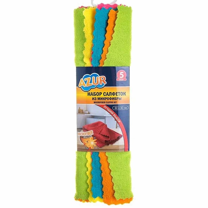 Набор салфеток Azur из микрофибры 5шт 2619