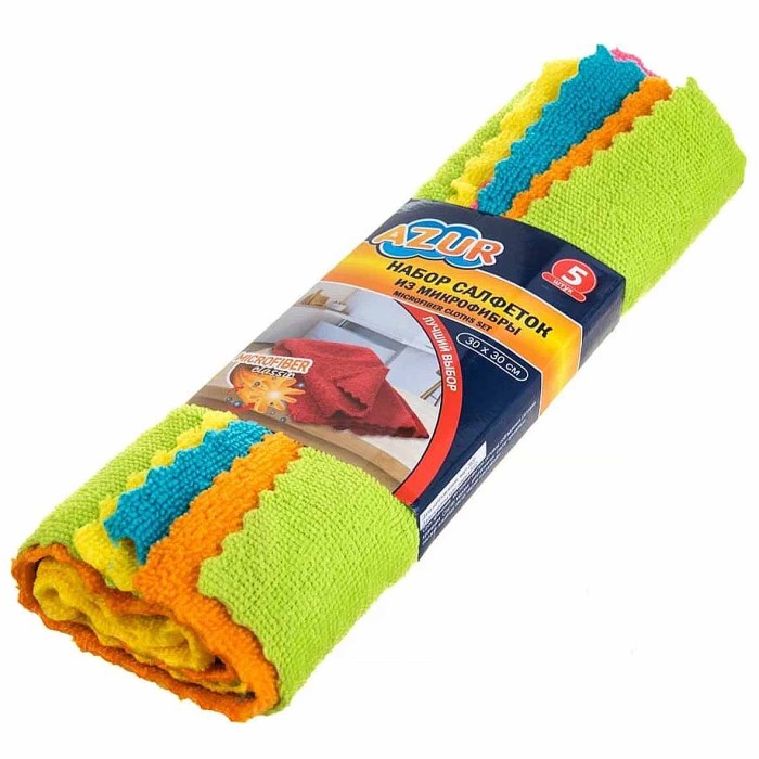 Набор салфеток Azur из микрофибры 5шт 2619