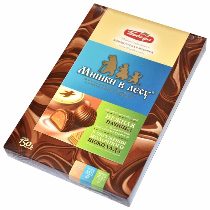 Конфеты Победа Мишки в лесу с вафельной крошкой 150гр к/у