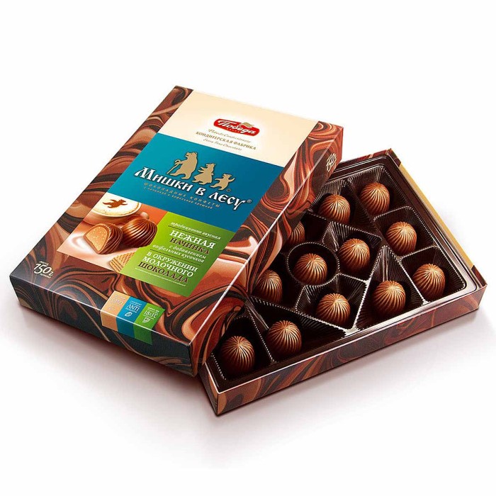 Конфеты Победа Мишки в лесу с вафельной крошкой 150гр к/у