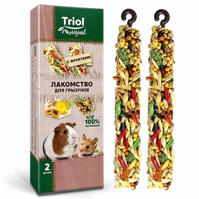 Лакомство для грызунов Triol Standard с фруктами  50гр к/у