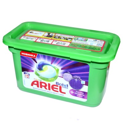 Капсулы для стирки Ariel Liquid Capsules Экстра защита ткани Color 12*25,2гр пэт