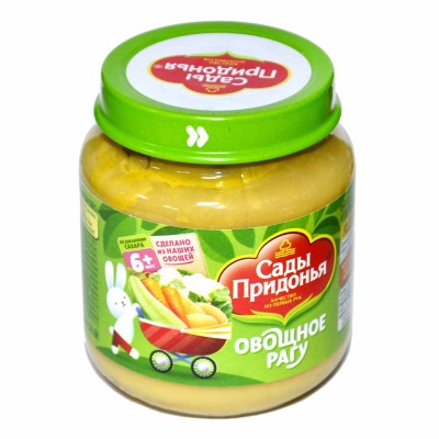 Пюре Сады Придонья цветная капуста,кабачков,моркови,картофеля с 6мес 120гр ст/б