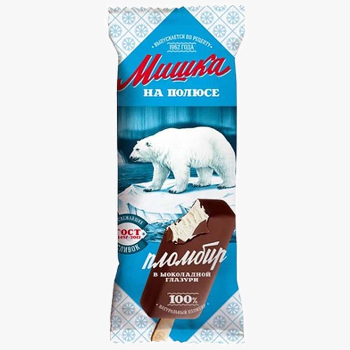 Мороженое Мишка на полюсе эскимо пломбир ванильный 70гр м/у