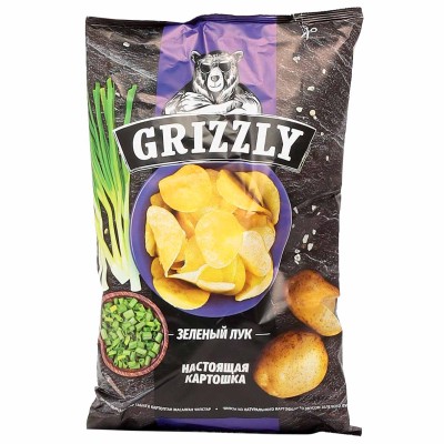 Чипсы Grizzly вкус зеленый лук 150гр м/у