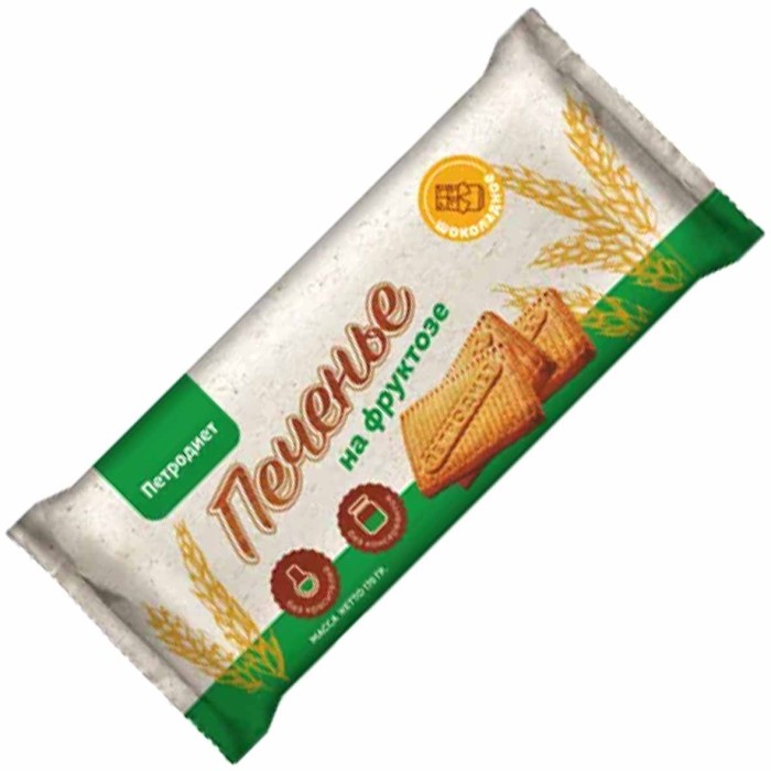 Печенье Петродиет  шоколадное на фруктозе 170гр м/у