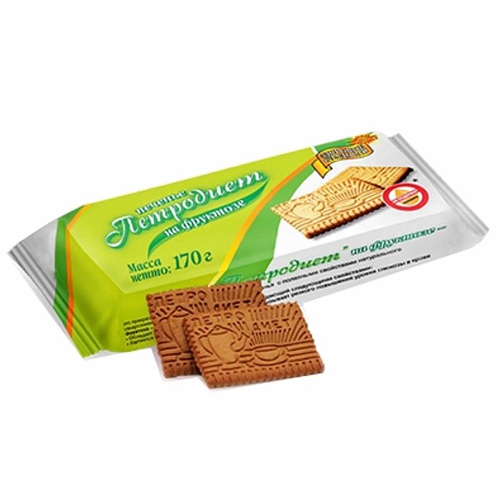 Печенье Петродиет  шоколадное на фруктозе 170гр м/у