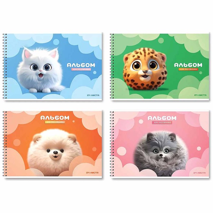 Альбом для рисования BG Пушистики 24л артАР12840