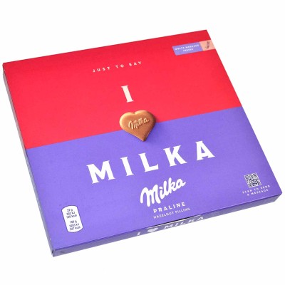 Конфеты Milka молочный шоколад с ореховой начинкой 110гр к/у