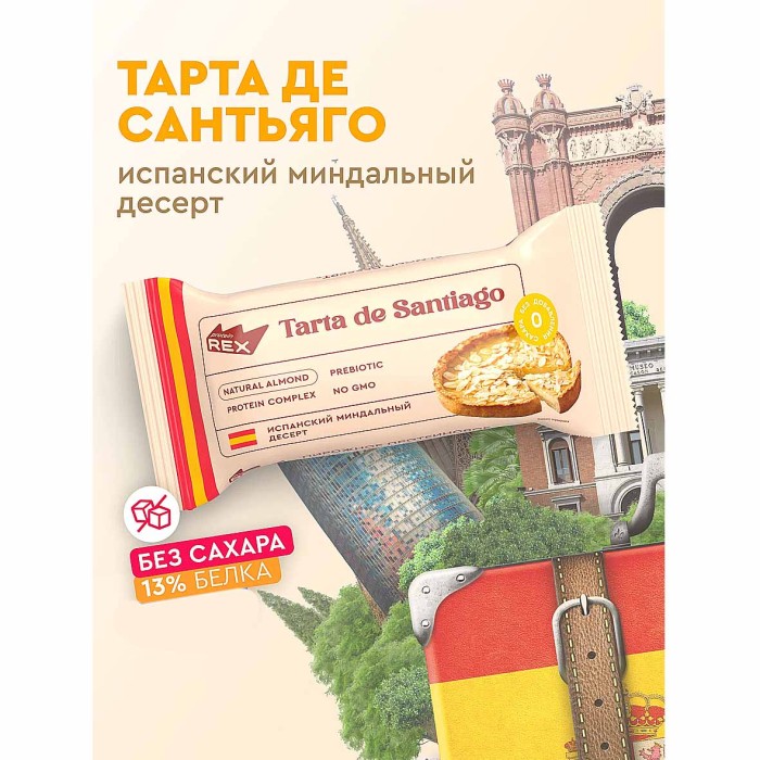 Пирожное протеиновое ProteinRex Миндальный десерт 40гр м/у