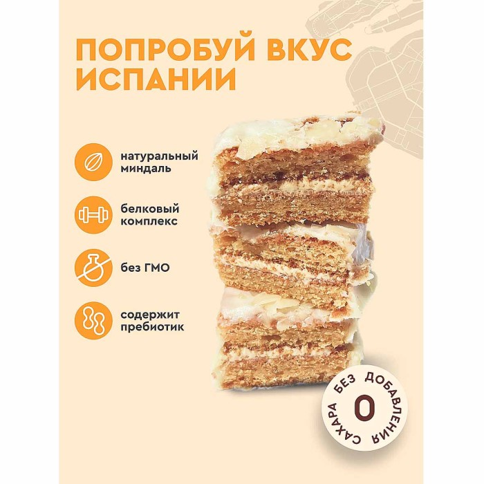 Пирожное протеиновое ProteinRex Миндальный десерт 40гр м/у