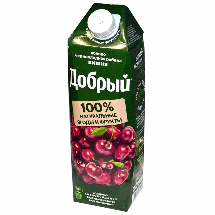 Нектар Добрый из яблок, черноплодной рябины и вишни 1л т/п