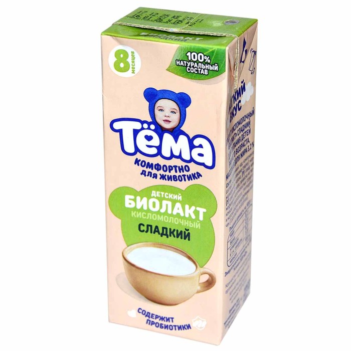 Биолакт Тема сладкий 3,2% с 8мес 208мл т/п