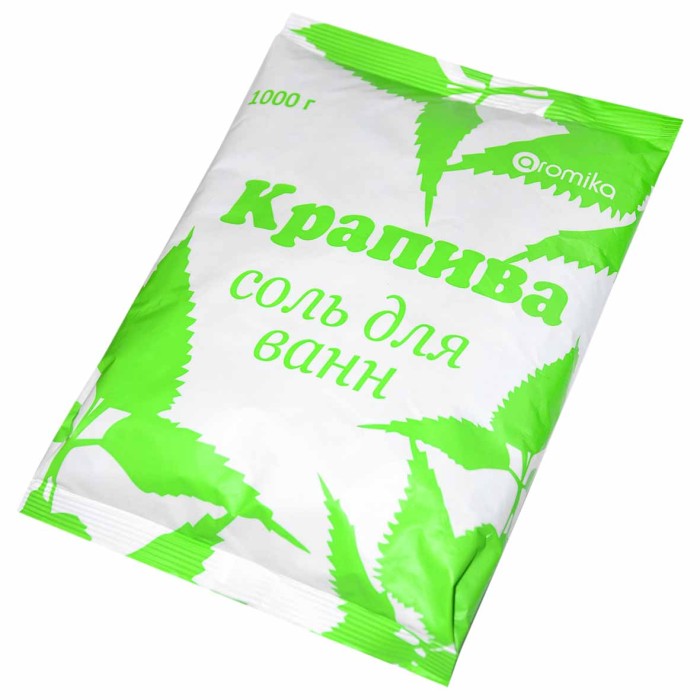 Соль для ванн Аромика Крапива 1кг м/у
