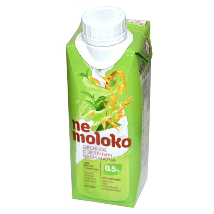 Напиток овсяный Nemoloko с зеленым чаем матча 0,25л т/п