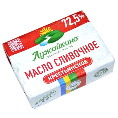 Масло сливочное Лужайкино 72,5% ГОСТ 180гр м/у