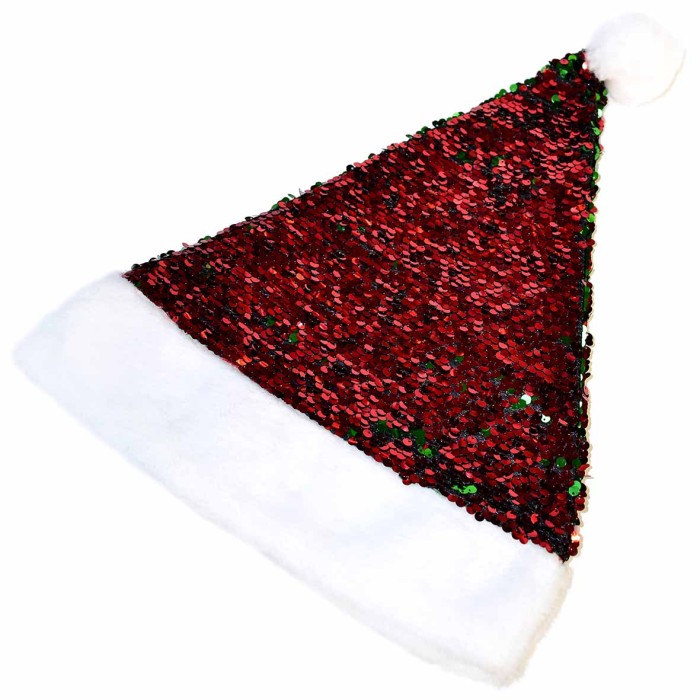 Колпак Санты новогодний блестящий №10