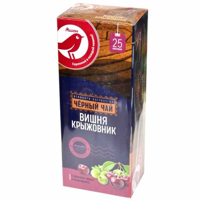 Чай черный Ашан вишня-крыжовник 25*2гр к/у
