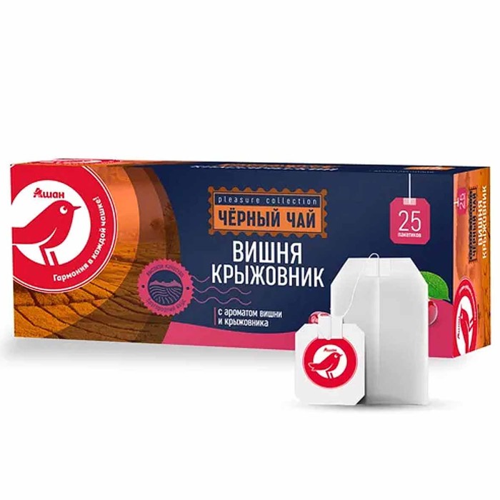 Чай черный Ашан вишня-крыжовник 25*2гр к/у