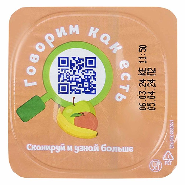 Биотворог Тема Яблоко-персик-банан 4% 95гр пэт